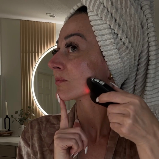LuxLiftPro Red Light Therapy Gua Sha Skincare Tool - BLACK