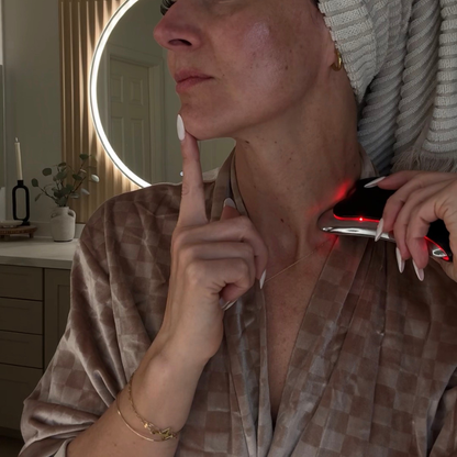 LuxLiftPro Red Light Therapy Gua Sha Skincare Tool - BLACK