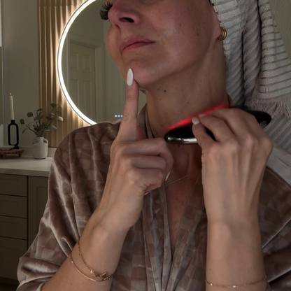 LuxLiftPro Red Light Therapy Gua Sha Skincare Tool - BLACK